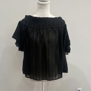 Buckle Black Sheer Women's Blouse